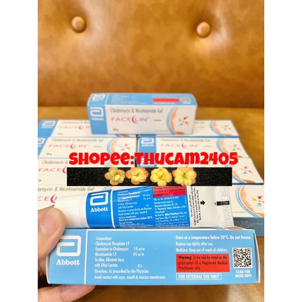 Gel giảm mụn FACELIN Clindamycin & Nicotinamide