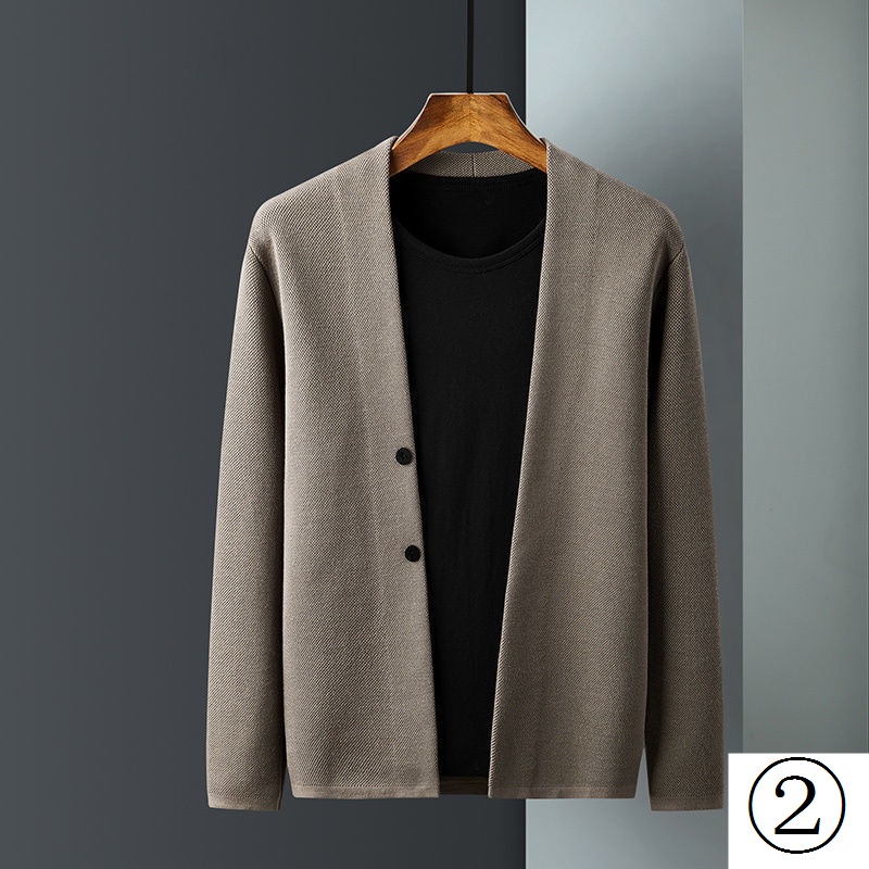Áo Khoác Cardigan Dệt Kim Phong Cách Công Sở Thời Trang Xuân Thu Cho Nam Giới