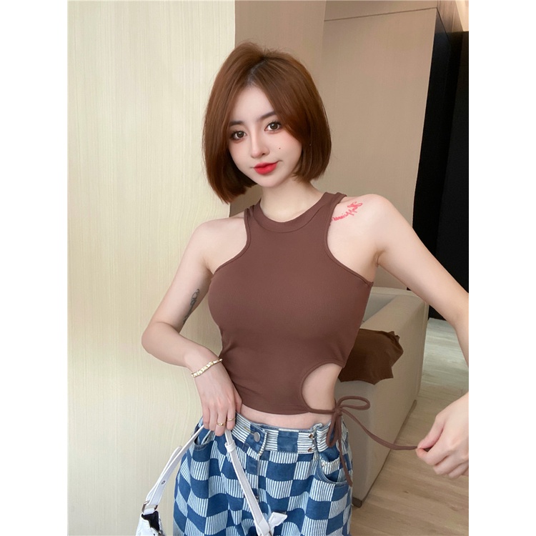 Áo Croptop Không Tay Nhiều Màu Sắc Thời Trang Mùa Hè Phong Cách Hàn Quốc Cho Nữ