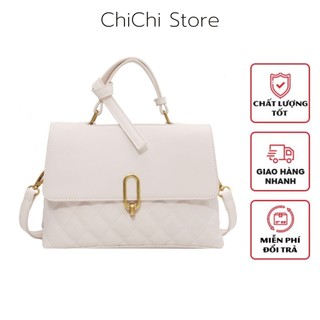 Túi xách nữ công sở, túi xách cầm tay ô trám khóa cài cao cấp size 25 - TXN24