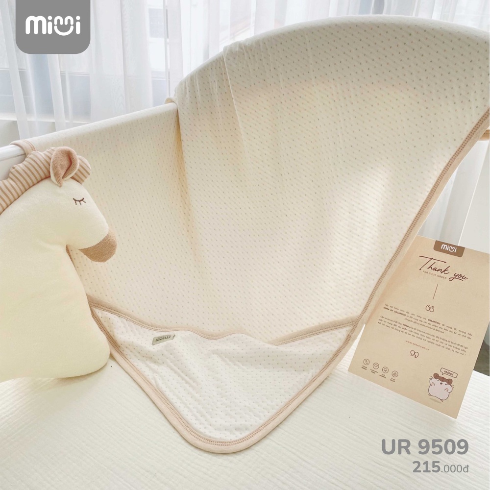 Chăn ủ cho bé Ualarogo vải Organic Cotton có mũ che đầu mềm mịn giữ ấm đa năng làm chăn đắp 9509