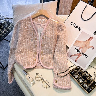 Ảnh thật 4 hình cuối-HC887.Áo khoác Tweed dáng ngắn xuân thu thời trang Hàn Quốc