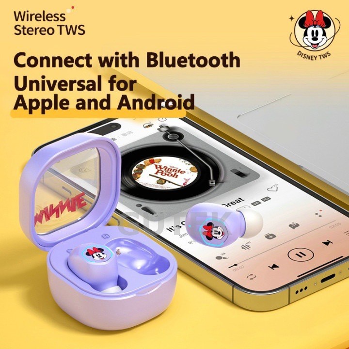 Tai nghe bluetooth không dây Gutek Disney LF220 v5.2 chính hãng âm thanh HIFI có mic đàm thoại