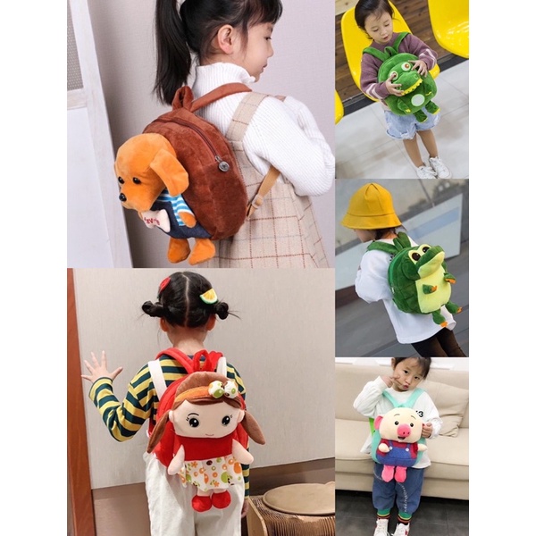 Balo cho bé mầm non bé trai bé gái ba lô voi trẻ em đi học mẫu giáo thú bông voi con dễ thương NGỌC BÍCH