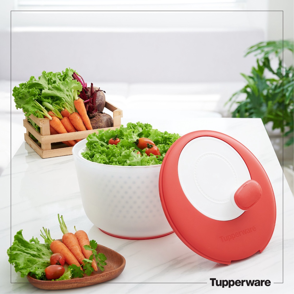Dụng cụ quay rau SPINNING CHEF Tupperware chính hãng - Thiết kế thông minh, giúp rau củ ráo nước dễ dàng, nhanh chóng