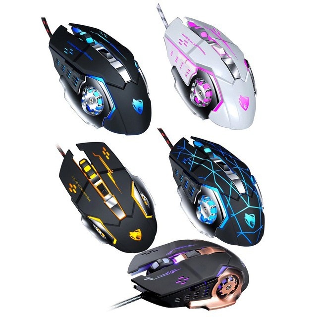 Chuột máy tính, chuột gaming có dây V6 led phát sáng