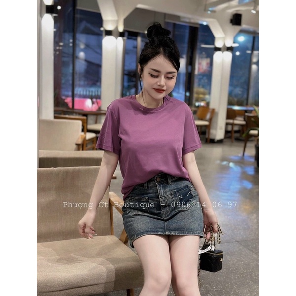 Áo thun trơn nữ cổ tròn cộc tay dáng vừa basic cao cấp, áo phông trơn nữ nhiều màu chất vải đẹp