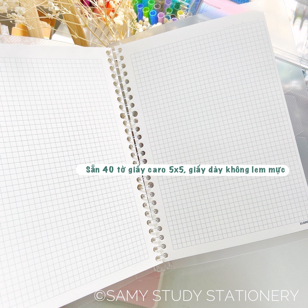 SỔ CÒNG NHỰA SIZE B5 SẴN GIẤY KLONG 120GSM SIÊU DÀY GHI CHÉP HỌC TẬP BULLET JOURNAL TAKE NOTES