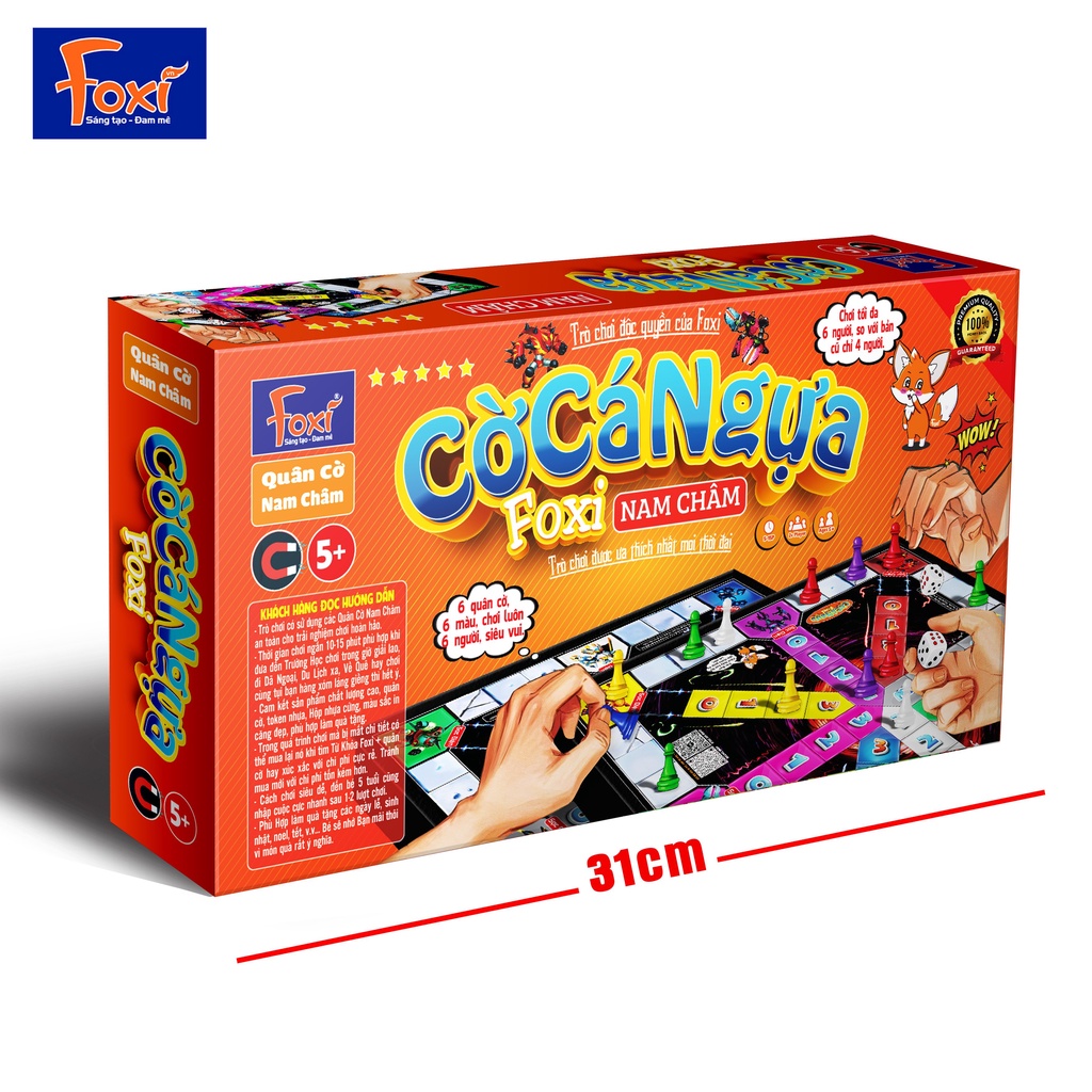 Cờ cá ngựa nam châm Foxi-Cá ngựa đại chiến-siêu dính hút-trò chơi mới lạ-độc đáo-quà tặng cho bé-kết nối gia đình