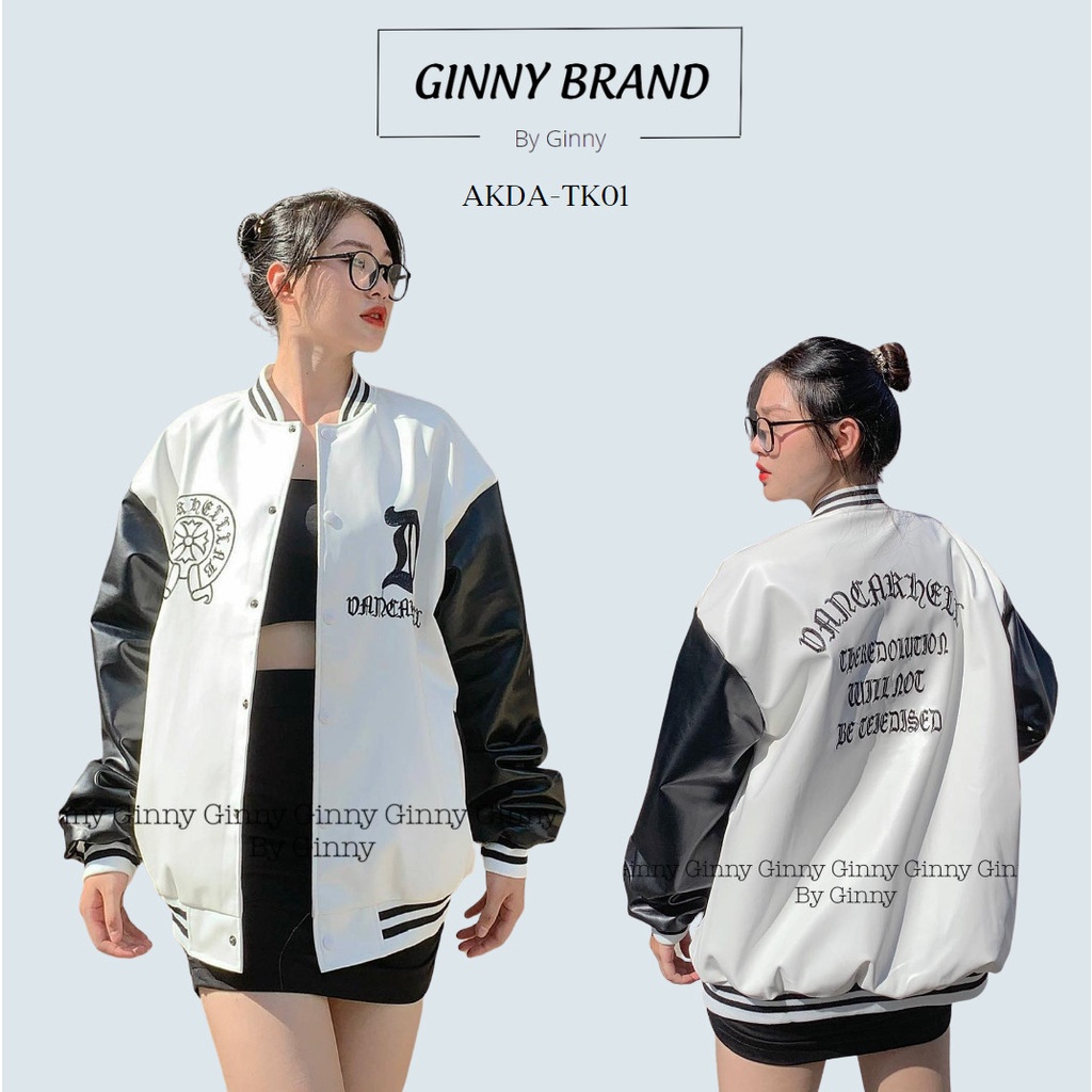 Áo khoác Da Varsity D AKDA-TK01 unisex dày dặn | Siêu đẹp mới ra lò | Siêu cool ngầu (CHÍNH HÃNG by Ginny)