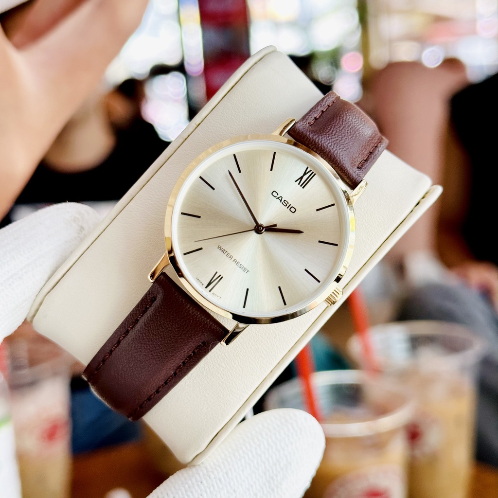 Đồng hồ nữ dây da Casio LTP VT01GL 9B