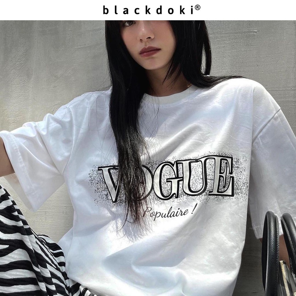 Áo thun nữ BLACKDOKI-VOUGE 7 , áo phông nữ hiện đại cá tính chất cotton dày dặn co giãn oversize