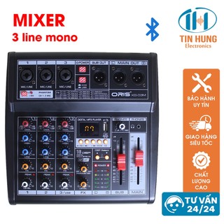 Mixer mini Bluetooth, bộ hòa trộn âm thanh chính hãng Oris KG-03M USB bảo hành 12 tháng - ORIS Professional
