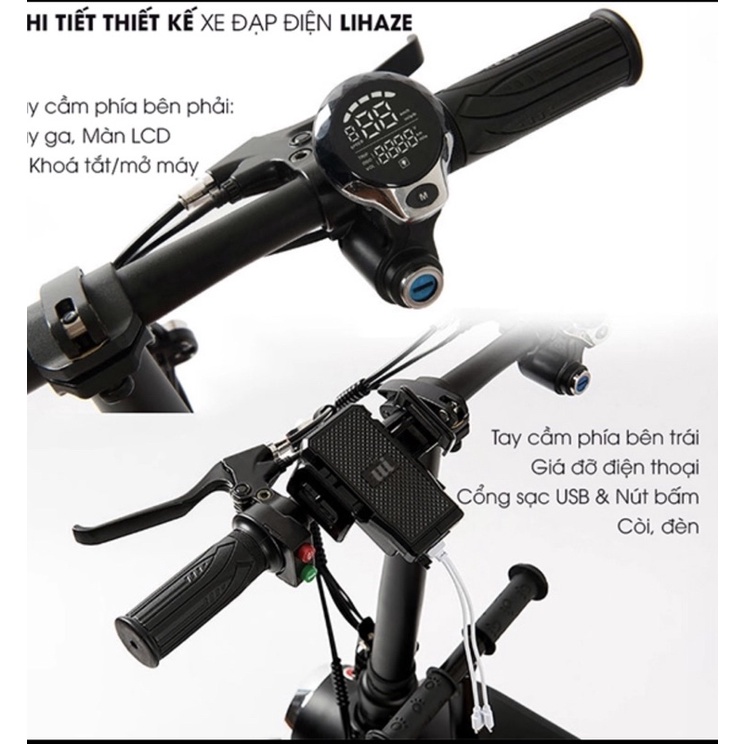 Xe đạp điện  LIHAZE THELI 3 chỗ ngồi
