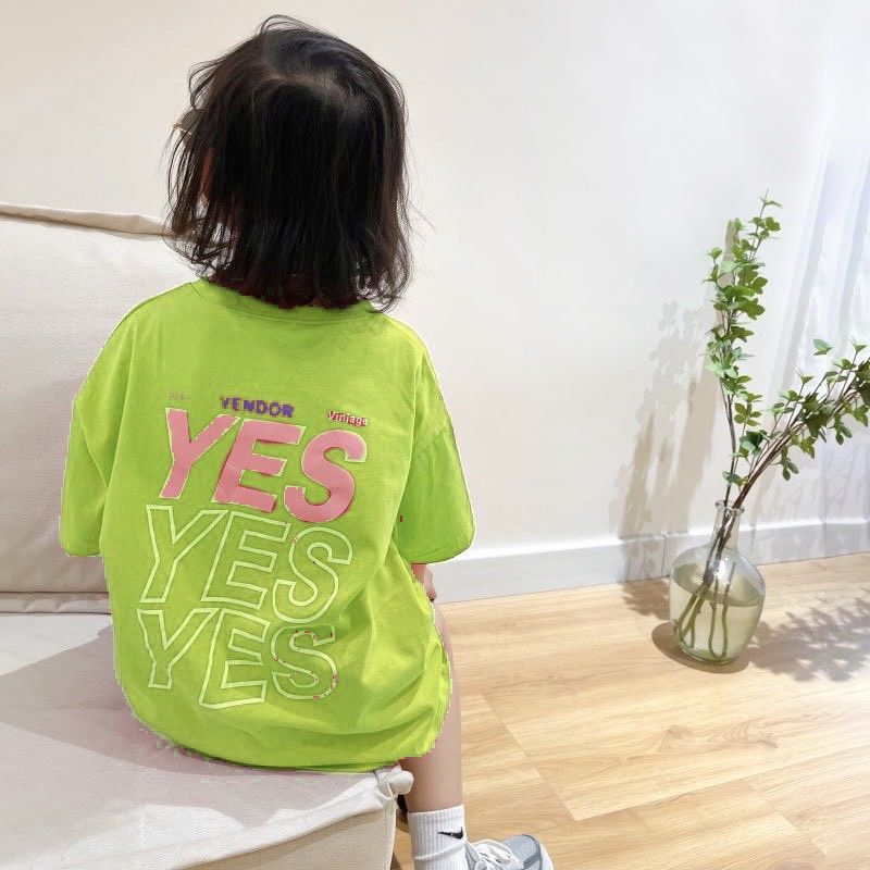 Áo thun bé gái Bigbaby chất thun cotton mềm họa tiết chứ đơn giản cho bé 9-37kg