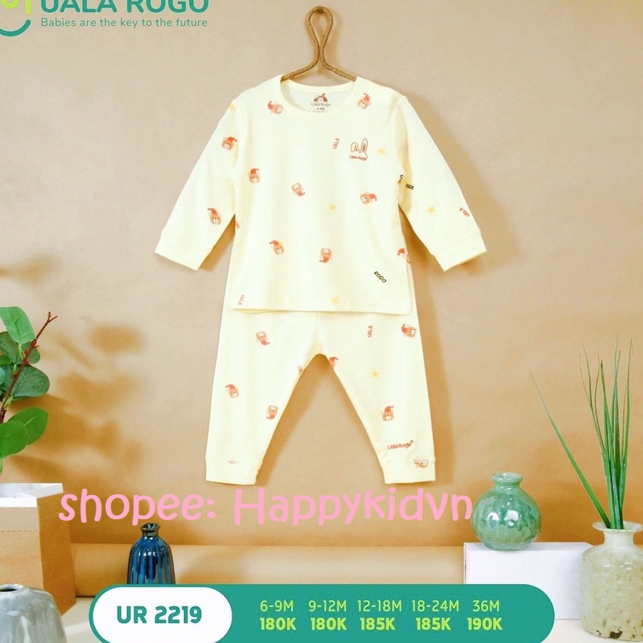 Bộ quần áo dài tay cài vai Petit cho bé trai, bé gái UALA ROGO