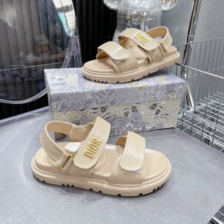 Sandal quai da chữ dior màu nude fullbox