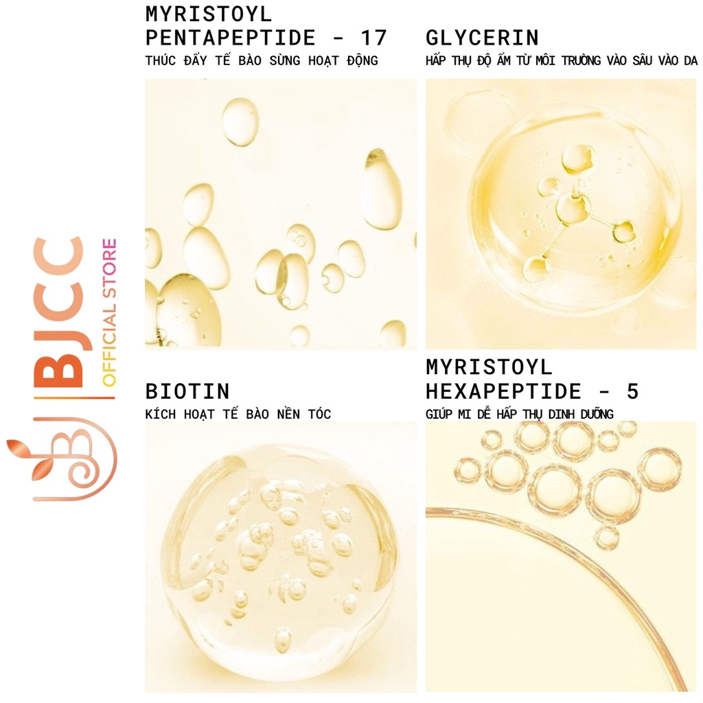 Dưỡng mi BJCC Eylash ban ngày, dài dày tự nhiên không gây thâm mắt phục hồi và ngăn ngừa rụng mi