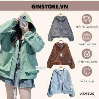 Áo Khoác Nhung Túi Hộp GINNY | Freesize | Thời Trang Nữ | GINSTORE