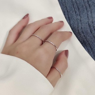 Nhẫn tròn trơn mảnh bạc ta Bạc ỉn