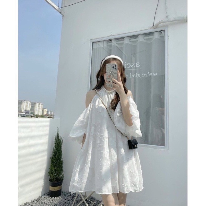 Đầm Yếm Ren Hoa Nổi âty Bồng Siêu Xinh Mã KH38