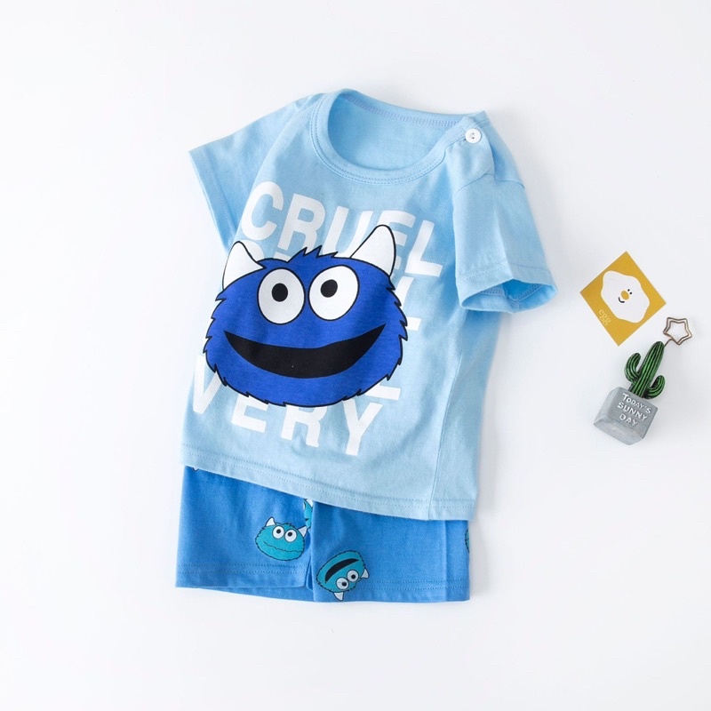 Bộ quần áo cotton cho bé trai/bé gái mặc đi học, hàng Quảng Châu!