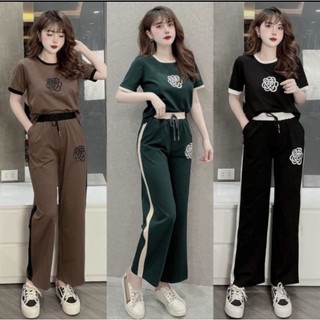 Sét bộ thun cotton quần ống rộng
