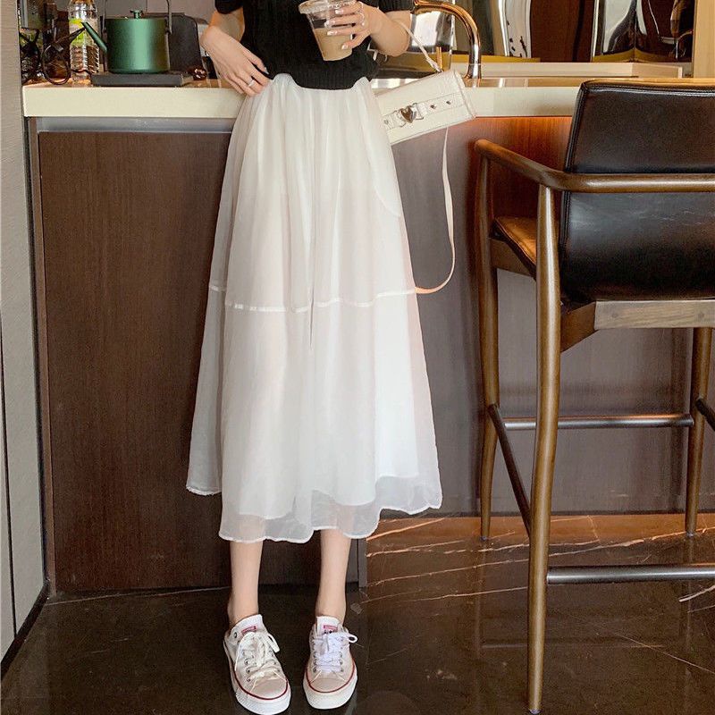 Chân Váy Lưới Dài Lưng Cao Ôm Dáng Phong Cách Mori Hàn Quốc Thời Trang Mùa Hè Hàng Mới Dành Cho Bạn Nữ