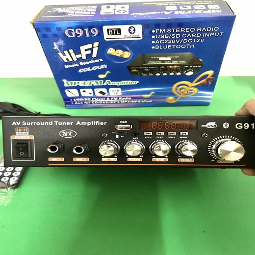 Ampli karaoke mini g919 bluetooth hát karaoke CHẠY ĐIỆN 12V VÀ 220V