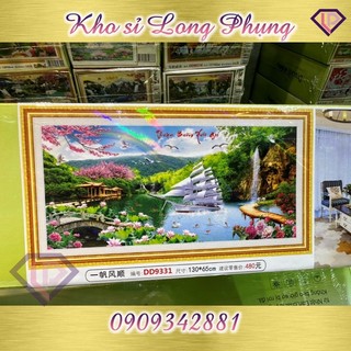 Tranh đính đá phong cảnh thuận buồm xuôi gió d9331 chưa đính