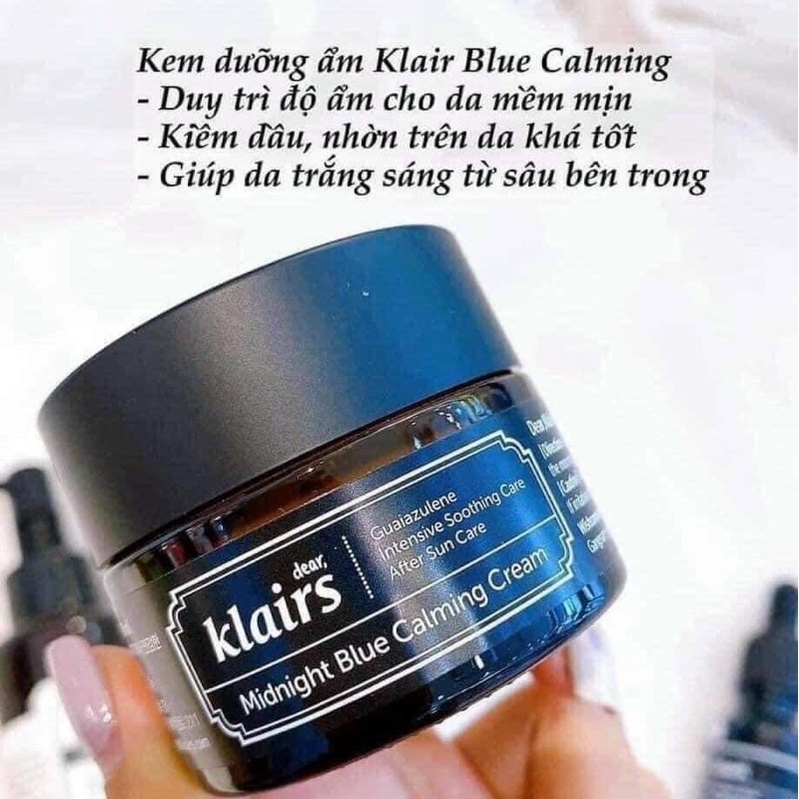 Kem Dưỡng Ẩm Klairs Midnight Blue Calming Cream Dưỡng Ẩm , Phục Hồi Da Ban Đêm LENIS