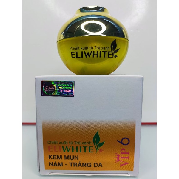Eliwhite kem mụn nám trắng da VIP 6 chiếc xuất từ trà xanh 15g