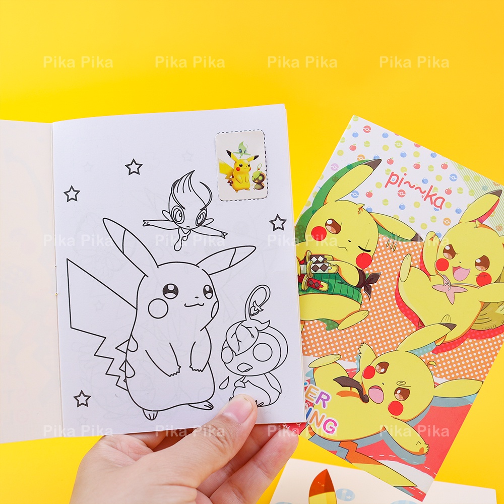 Set sticker tô màu giải trí Pikachu Pokemon dễ thương cute TooYoo BK00374