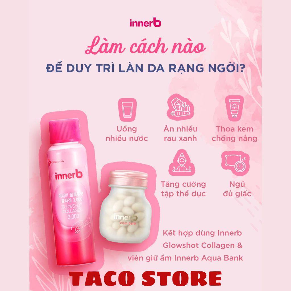 Viên uống cấp nước Innerb Aqua Bank 56 viên - Giúp da trắng hồng, căng mịn