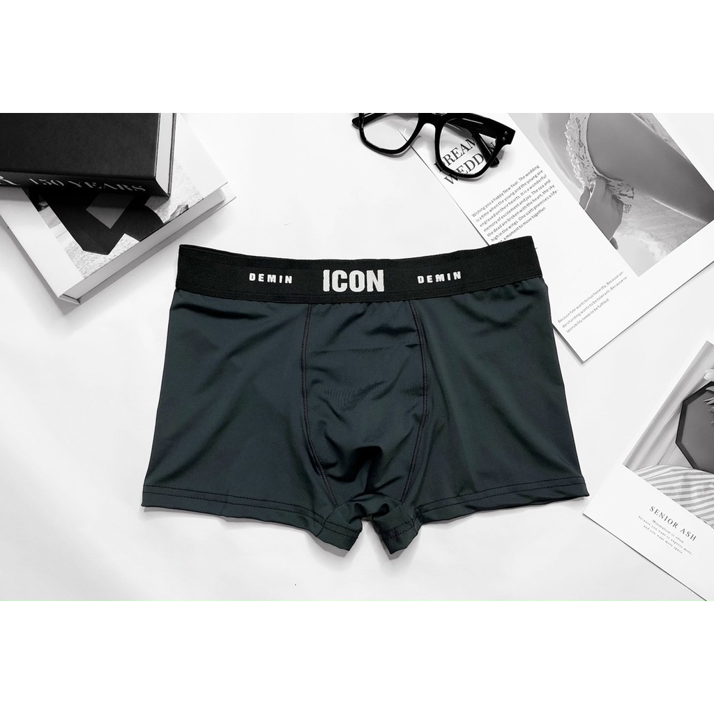 Combo 4 quần lót nam boxer thun lạnh HQ03 cao cấp co dãn 4 chiều thoáng khí QUỲNH DƯ