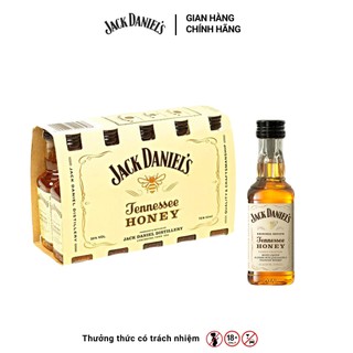 Lốc 10 miniature bottle rượu Whiskey Jack Daniel's Tennessee Honey Nồng Độ Alc 35%