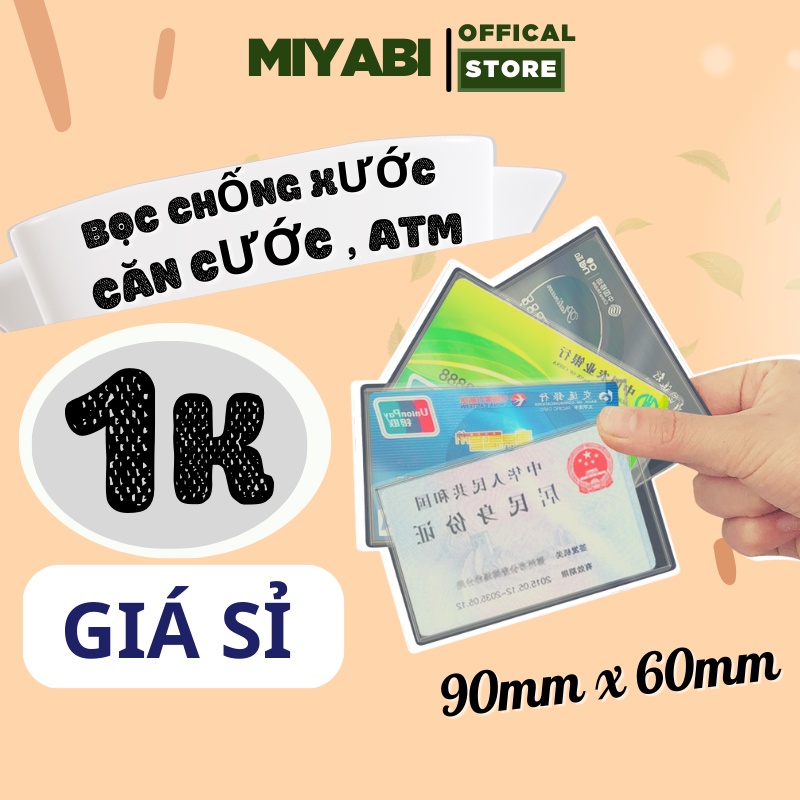 Vỏ bọc thẻ căn cước , atm - bọc thẻ ngân hàng nhựa dẻo 1 cái - thẻ bọc căn cước - MIYABI STORE