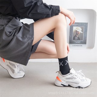 Vớ Cổ Cao Thể Thao Nam Nữ Madela Kiểu Trơn Hoặc Phối Chữ Xx, Tất Cổ Cao Thể Thao Unisex Phong Cách Hàn Quốc
