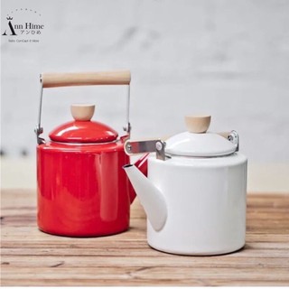 Ấm đun nước bếp từ pha trà cafe retro fujihoro bằng thép tráng men