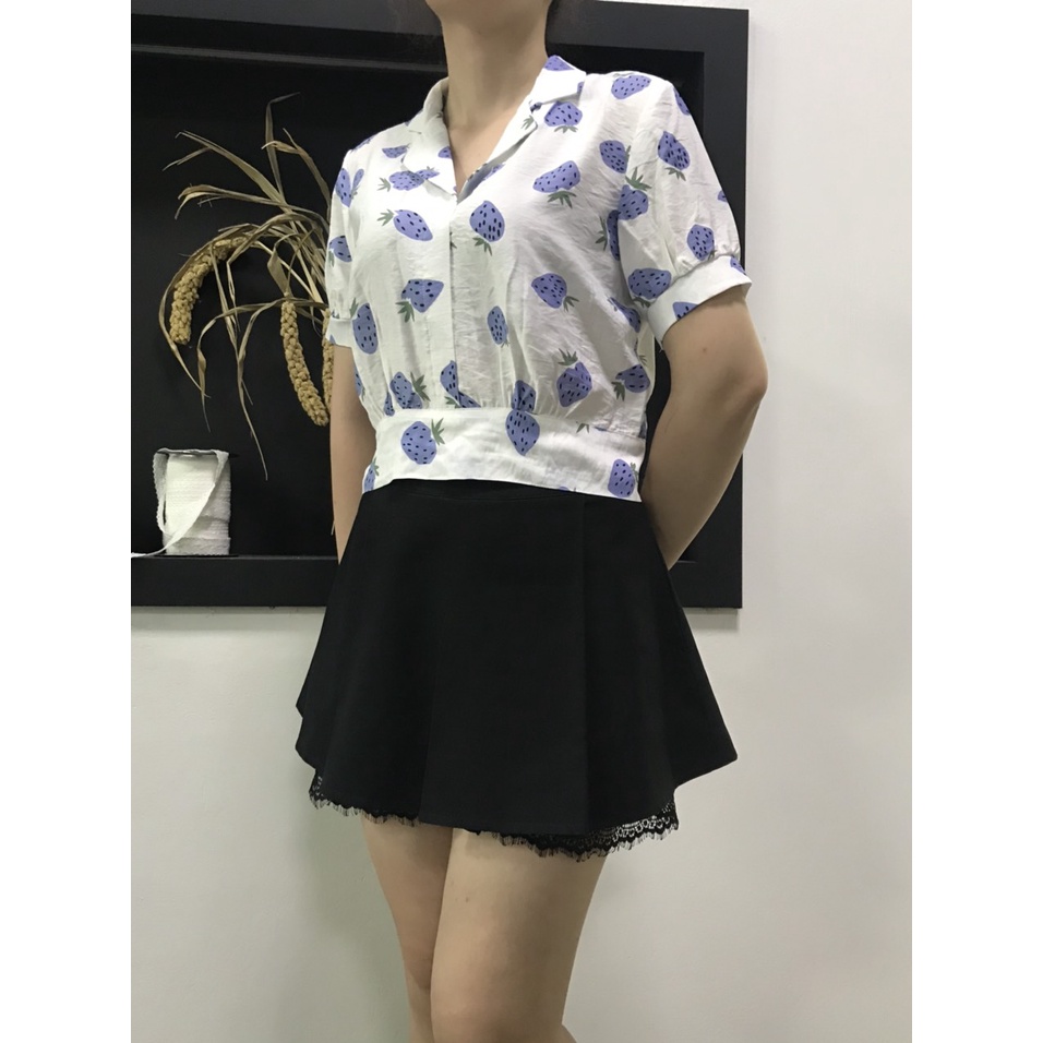 Áo sơ mi nữ cộc tay đinh nơ xinh xắn thiết kế cao câp TK Fashion -SMK991