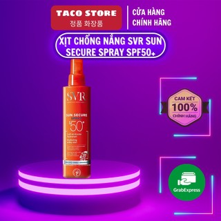 Xịt chống nắng - kem chống nắng dạng xịt svr sun secure spray spf50+ 200ml dành cho da mặt & cơ thể - taco store