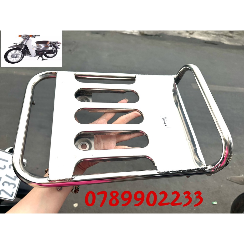 BAGA SAU XE CUB MỚI  INOX