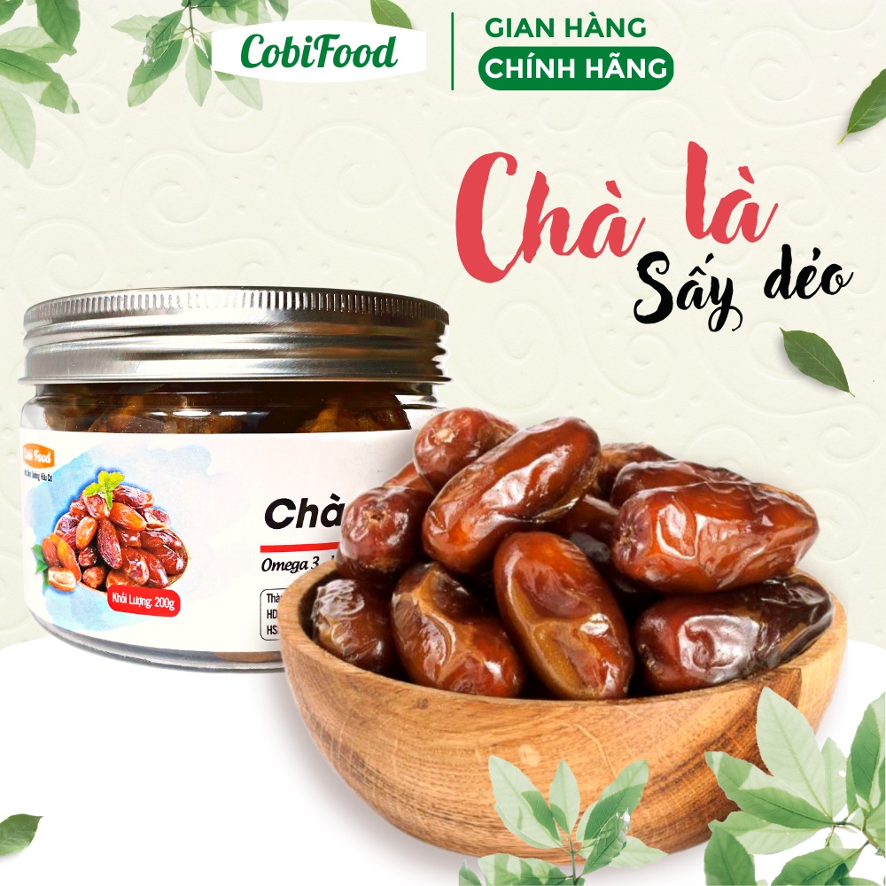 Chà là sấy dẻo tự nhiên không đường Cobifood (200g) - chà là sấy khô organic, không chất bảo quản có vị ngọt tự nhiên