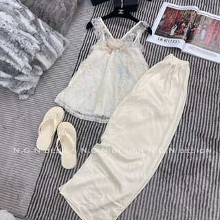 Set áo ren kèm quần lụa NGN