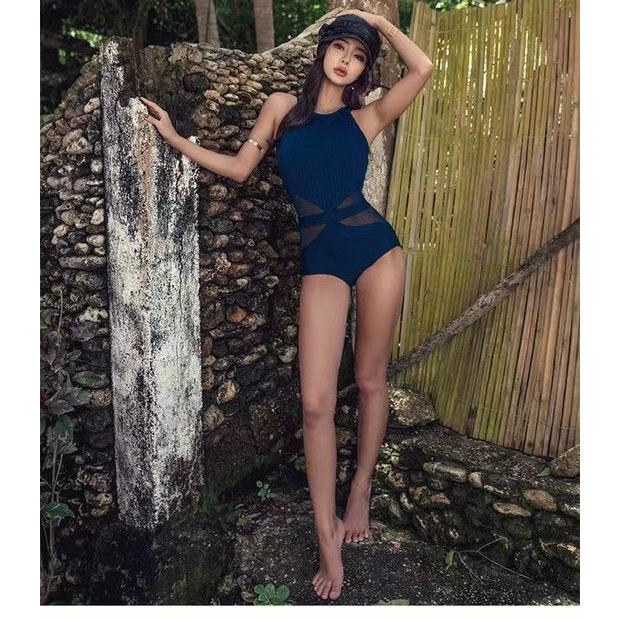 Bộ Đồ Bơi Một Mảnh Phối Ren Hở Lưng Phong Cách Hàn Quốc Thời Trang Mùa Xuân Gợi Cảm Cho Nữ