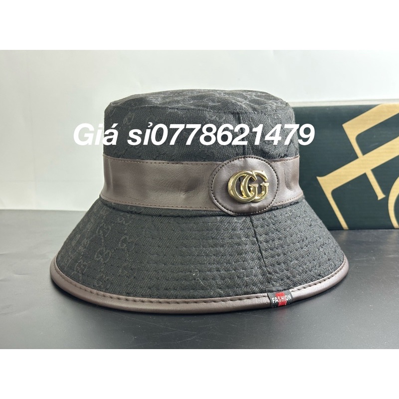Mũ bucket Hàn quốc :-: nón vành nữ đai da Gg sắt sanh chảnh thời trang nữ