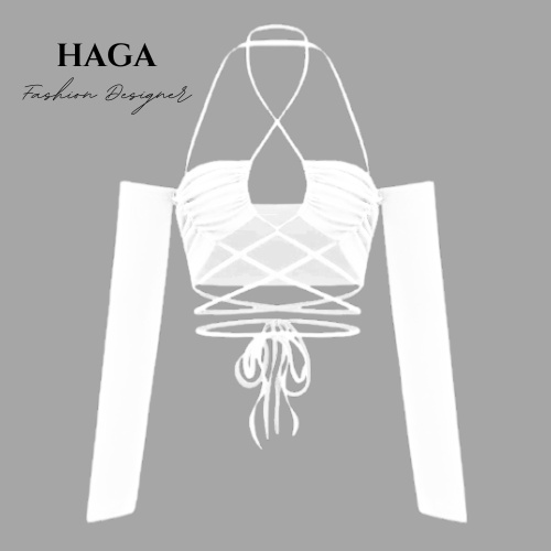 Áo ống tay dài rúm ngực HAGA AORN76