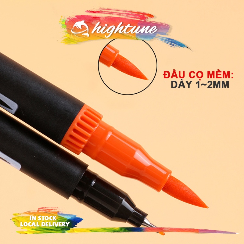 Set bút brush, bút dạ màu nước 24-240 màu thiết kế 2 đầu mảnh dễ vẽ, bút vẽ màu nước đầu mềm, bộ bút vẽ màu nước hai đầu cho trẻ em, có nhiều màu