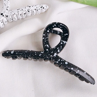 Kẹp Tóc Càng Cua Nhựa Cứng vẩy Sơn Đen Trắng