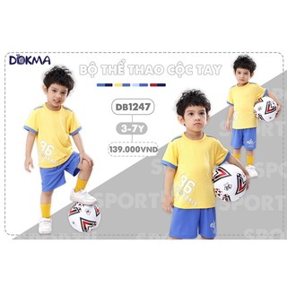 Bộ thể thao cộc tay bé trai dokma 3-7y